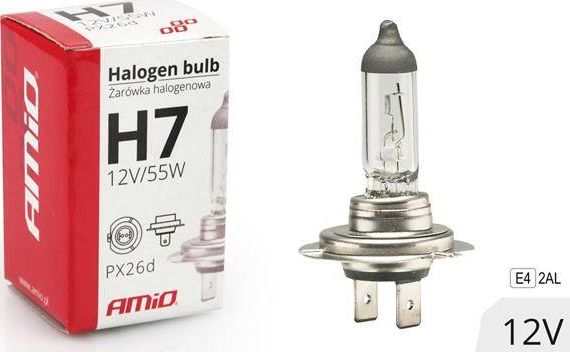Amio Halogenpære H7 12V 55W Uv-Filter (E4)