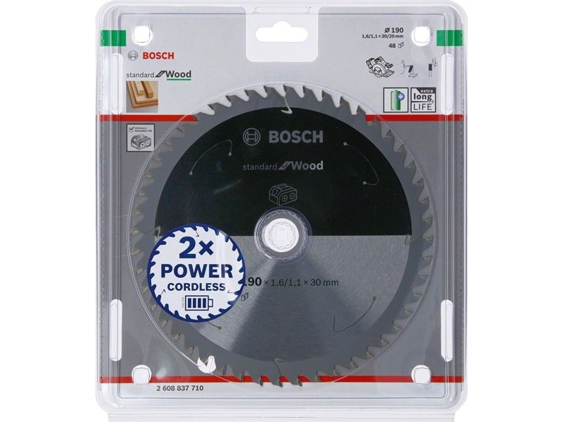 Bosch Rundsavklinge Accu Std Træ 190X30mm 48T