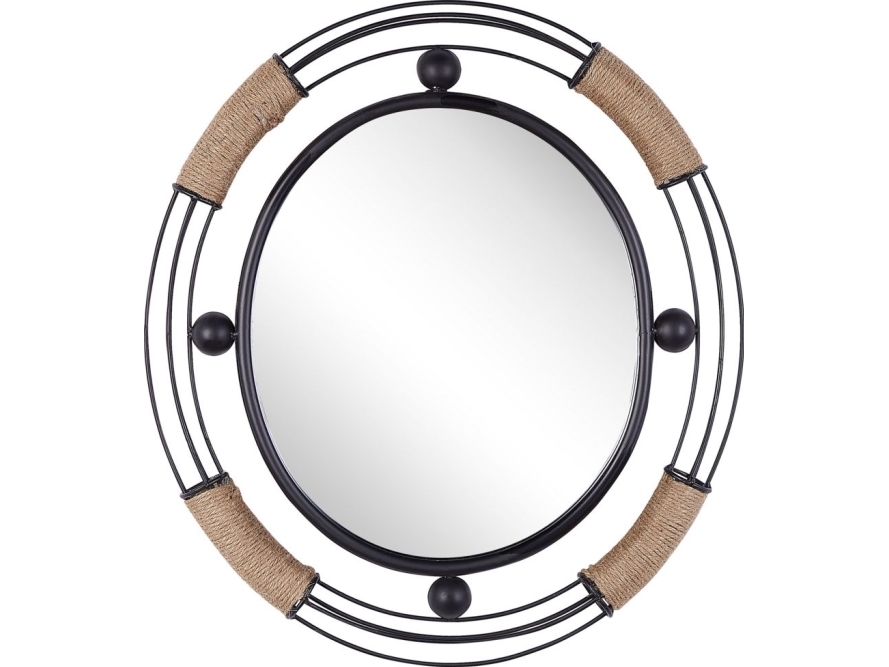 Shumee Metal vægspejl 55 x 50 cm sort MOULINS