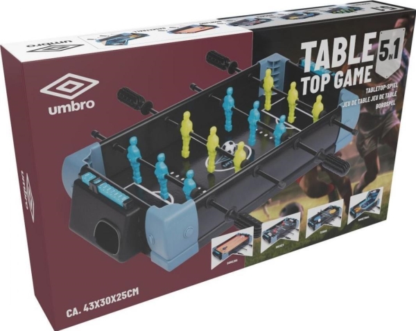 Umbro Spieltisch 5-In-1 Für Kicker/Eishockey/Tennis/Cymbergames
