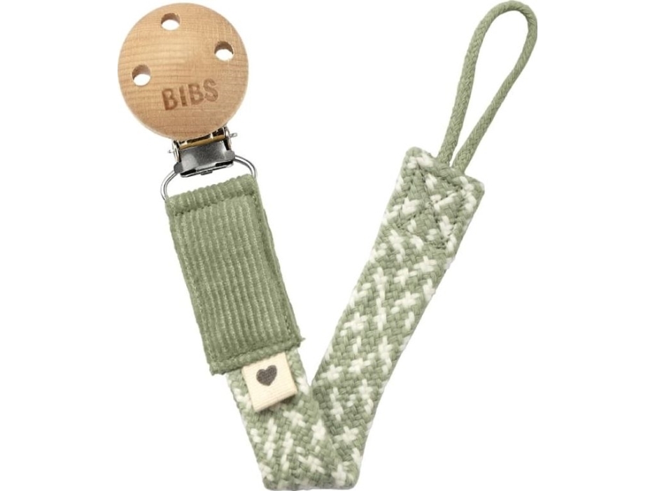 Bibs BIBS PACIFIER BRAID dummy pendant 100% GOTS organic cotton, Sage/Ivory | N - A | GameStuff