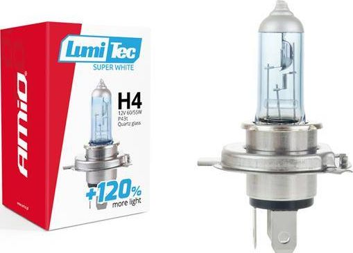 Amio H4 Halogenpære 12V 60/55W Lumitec Superwhite +120%