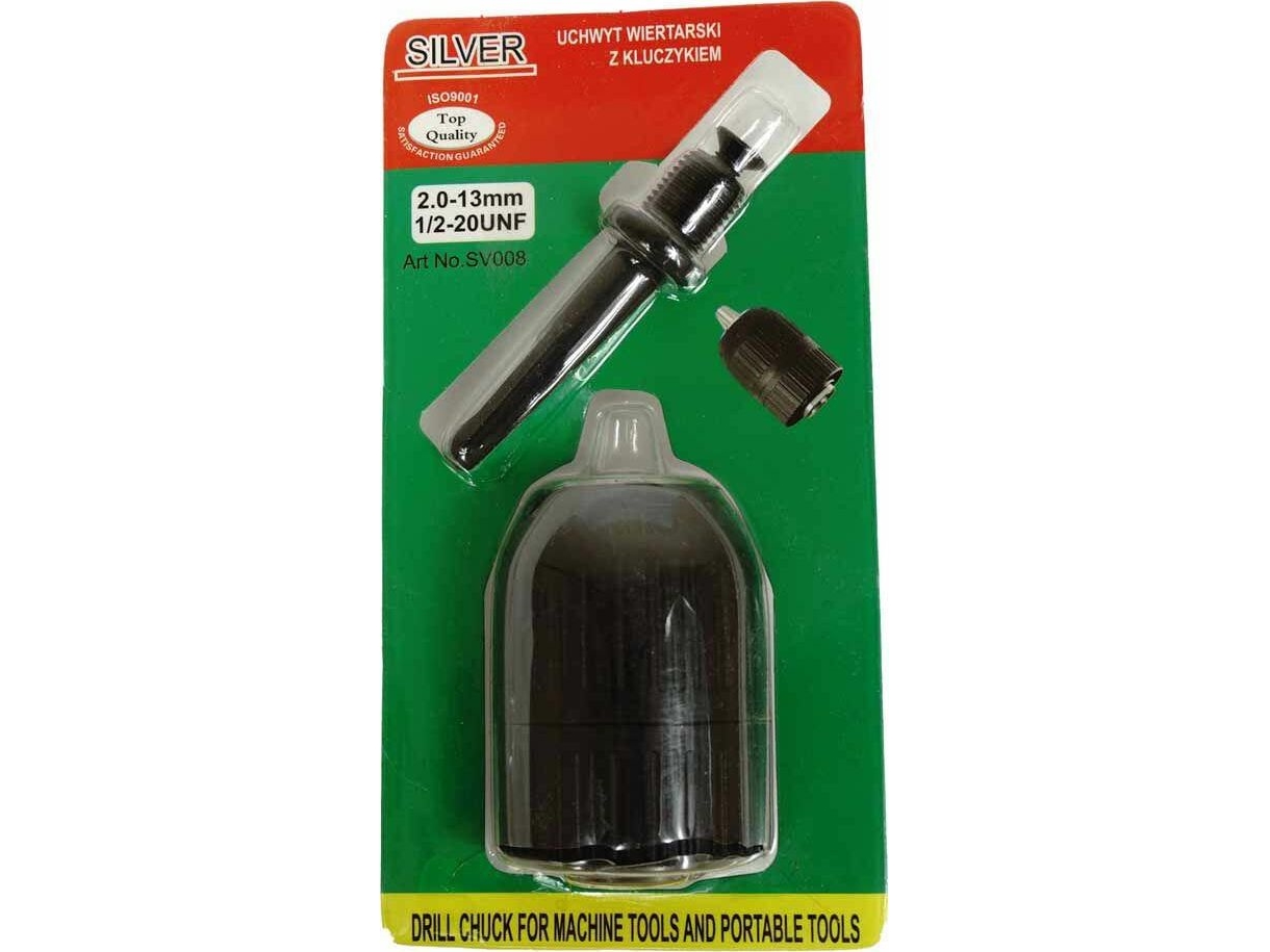 Silver Head For Drill 13Mm-1/2-Key + Adapter/Silver Exv008