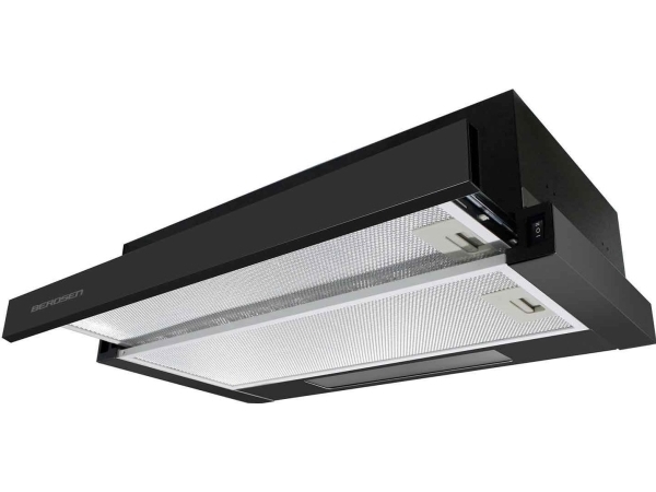 Berdsen BT-230 teleskopinis virtuvės gartraukis, matinės juodos spalvos