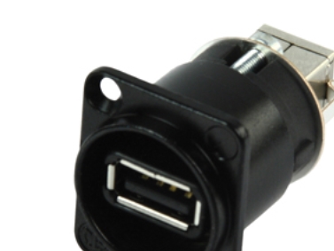 Neutrik Nausb-B, Usb A (F), Usb B (M), Schwarz, Silber