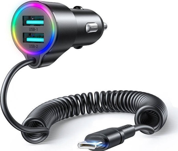 Biloplader Joyroom 3-i-1 + USB-C kabel 1,5 m 17 W sort (JR-CL24)