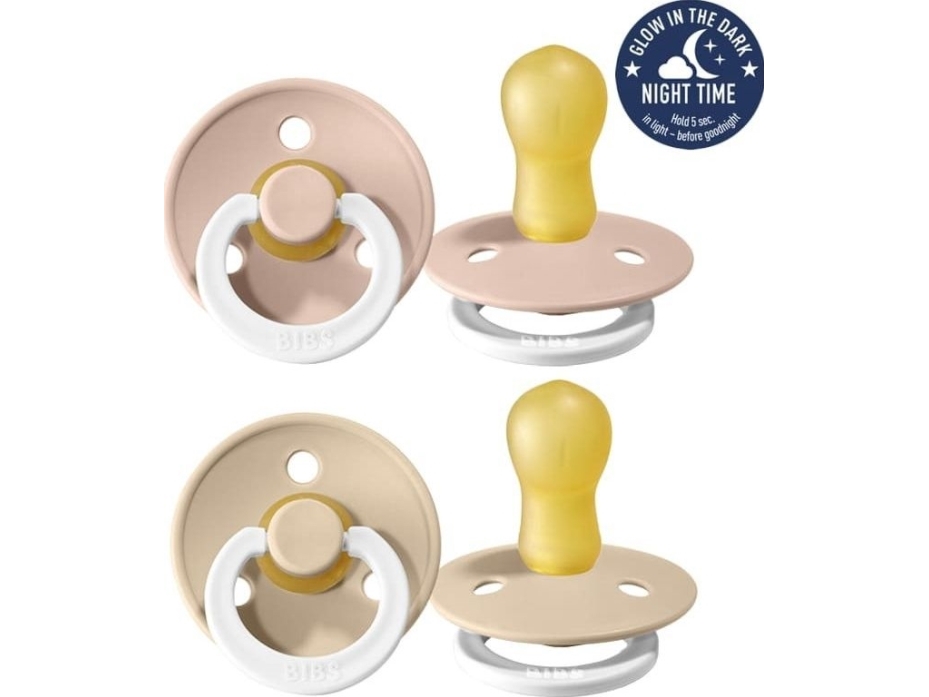 Bibs 2-pack Blush Night & Vanilla Night L Hevea lugnande napp | Baby & barn - Utrustning för barn - Övrig baby utrustning | GameStuff