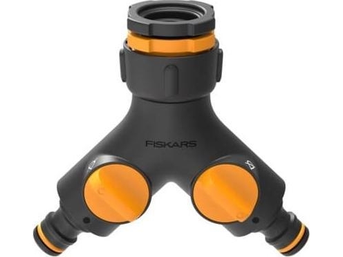Fiskars 1027061, Hahnanschluss, Schwarz, Orange