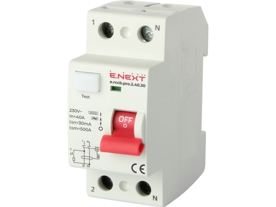 E.Next Hfi-Relæ Rccb.Pro 2P 40A 30Ma (Ex-P003005)