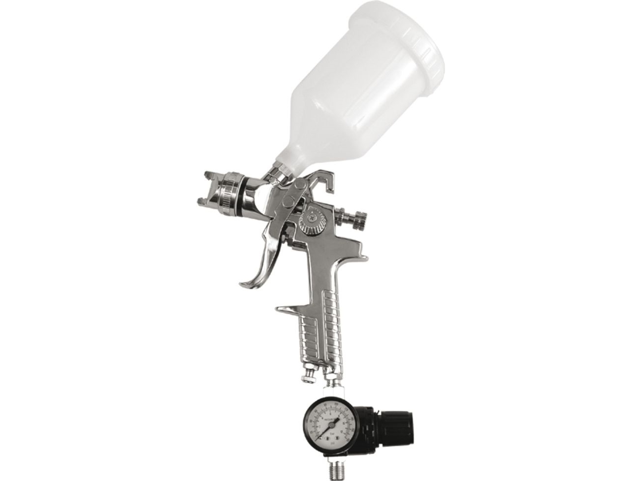 Vorel Hvlp 600 Ml Lakeringspistol Med Øvre Beholder + Manometer 80902
