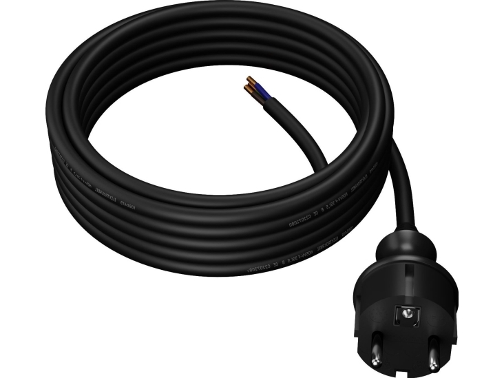 Awtools Kabel Mit Stecker 1,5 M 2X1,0 Schwarz H05vv-F (Aw24829)