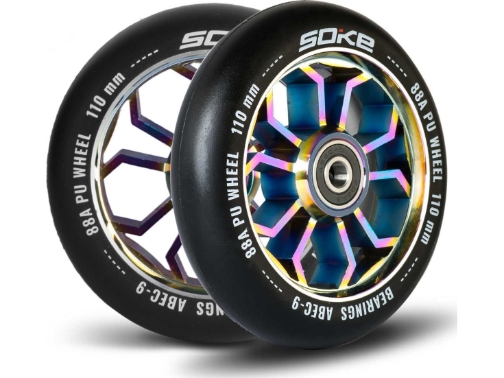 Soke Hjul för skoter 110 mm regnbåge 2 st. | Utomhusleksaker - Gå / Löpande fordon - Löphjul | GameStuff