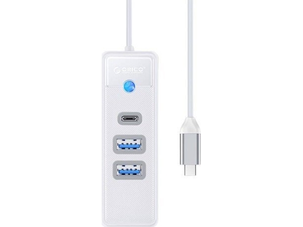 Orico Hub-Adapter Usb-C Auf 2X Usb 3.0 + Usb-C, 5 Gbps, 0,15M (Weiß)