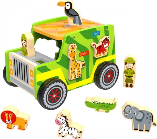 Tooky Toy TOOKY TOY Wooden Jeep Safari Car Sorter