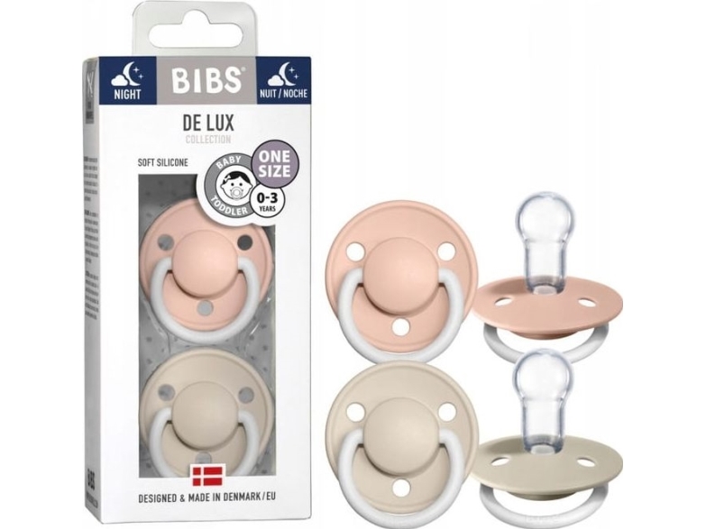 Bibs De Lux Blush Night/Vanilla Night silicone soother 0-36m 2 pcs. | N - A | GameStuff
