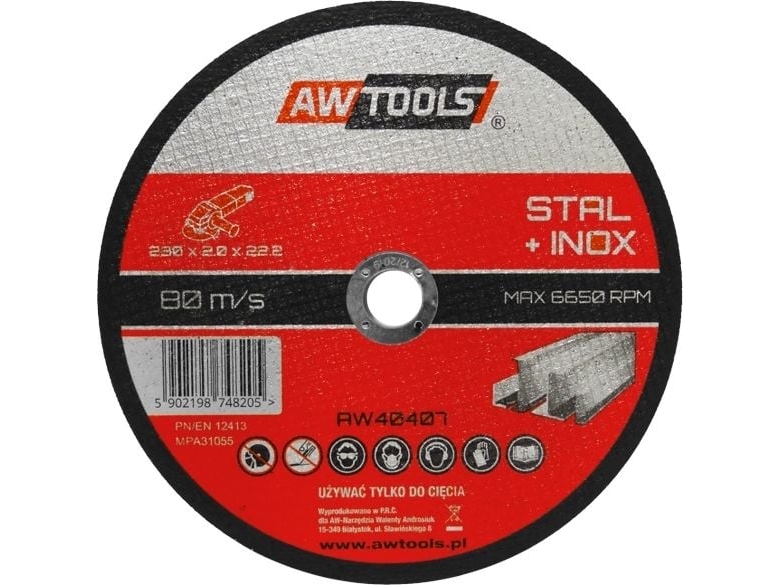 Awtools Metal-Slibeskive 230 X 22,2 X 2,0 Mm (Aw40407)