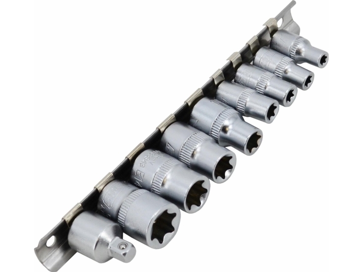 Awtools Topbits-Sæt Torx 1/4" 3/8" E5-E16 - 9 Dele