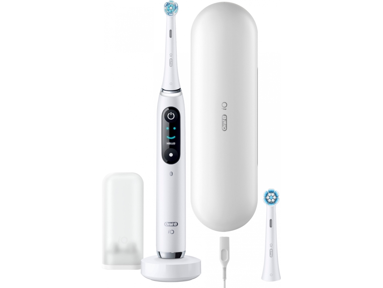Oral-B Io 9N, Voksen, Vibrerende Tandbørste, Daglig Pleje, Gum Pleje, Intens, Sensitiv, Super Sensitive, Tongue Care, Blegning, Hvid, Hvid, Rund