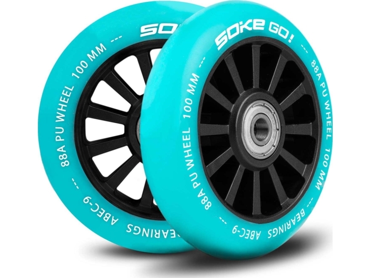 Motorolerio ratai 100 mm, turkis, 2 vnt