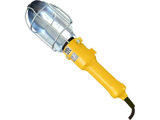 KEL bærbar E27 lampeholder kabel 5 m 60 W orange med krog IP20 LWP-1/5