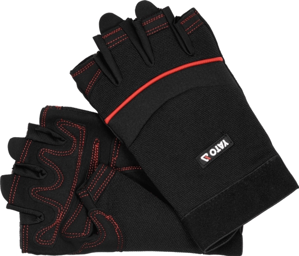 Yato Schutzhandschuhe Größe 10" Synthetisch, Geschlossen, Fingerlos, Schwarz (Yt-74660)