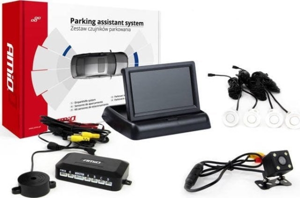 AMiO parkeringssensor-kit tft02 4,3 med HD-kamera hd-315-led 4 sensorer vit | Belysning - Inomhusbelysning - Strips & Ljusband | GameStuff