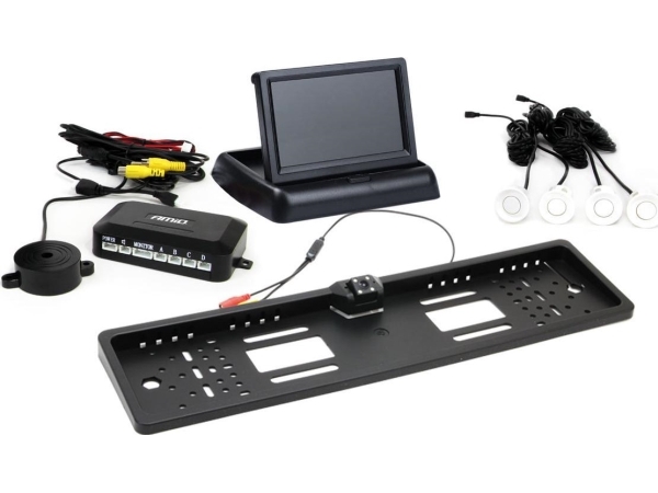 Amio Parkavimo Pagalbos Sistema Tft02 4,3" Su Hd-402-Led Kamera, 4 Balti Jutikliai
