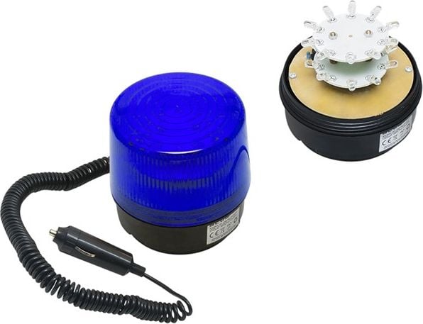 Led Advarselslampe 12v Magnet Blå