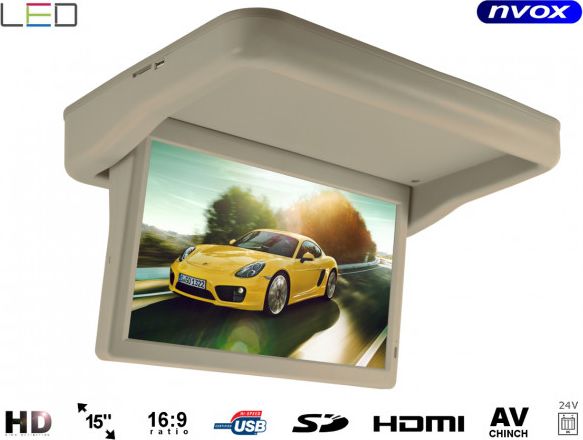 Nvox Loftmonteret Skærm Med Automatisk Sænkning Led Tommer Hdmi Usb Video 24v