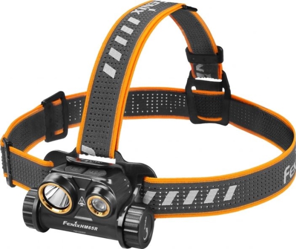 Fenix HM65R, Hovedbånd lommelygte, Sort, Orange, 2 m, IP68, 50 lm, 1000 lm