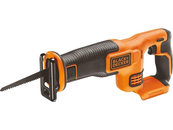 Black & Decker Black+Decker Li-Ion Akku-Säbelsäge (18V, 22 Mm Hublänge, Max. 110 Mm Schnitttiefe, Flexibler Sägeschuh, Ergonomische Griffgummierung,