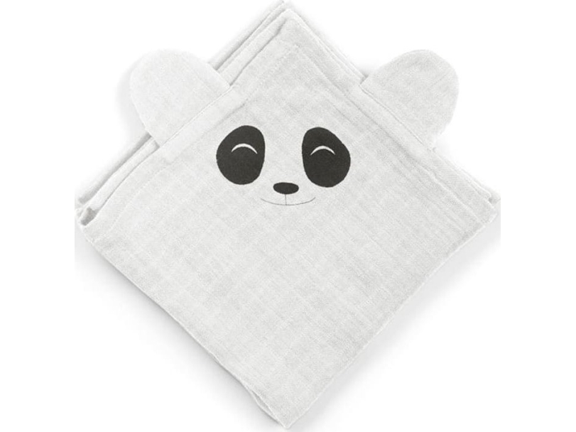 Nuuroo nuuroo - 2 ekologiska muslinblöjor PANDA Vit 70 x 70 cm | Baby & barn - Sömntid - Baby tygblöja | GameStuff