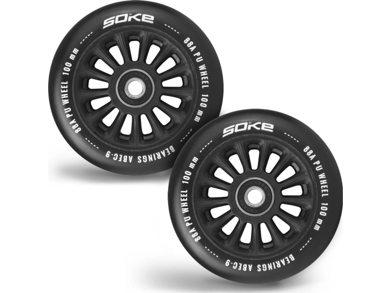 Soke Scooter hjul W100 mm sort 2 st. | Utomhusleksaker - Gå / Löpande fordon - Löphjul | GameStuff