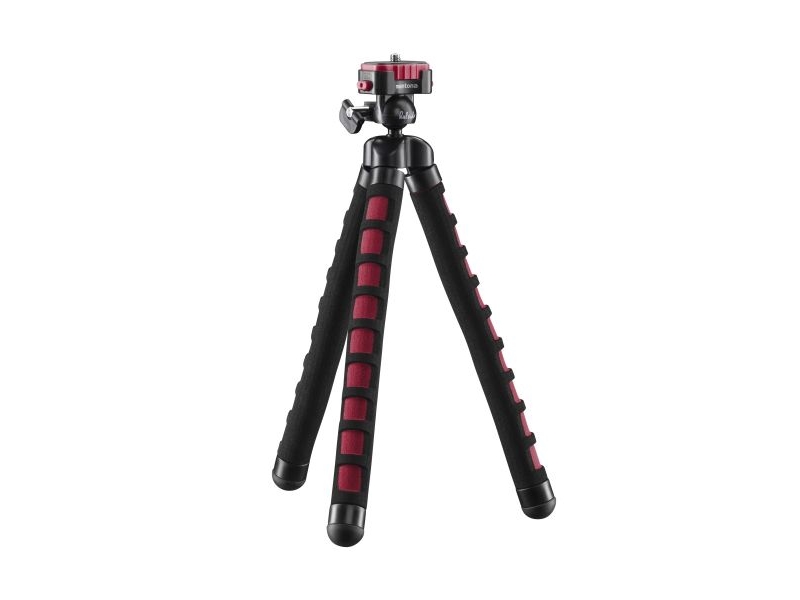 Mantona Flex Special Tripod 1/4 Tum Arbetshöjd=10 27 Cm Röd För Smartphones Och Gopro