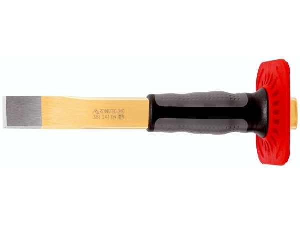 RENNSTEIG 381 240 1, Murermejsel, Flad mejsel, Plast, Gummi, Sort, Grå, Rød, 240 mm, 28 mm