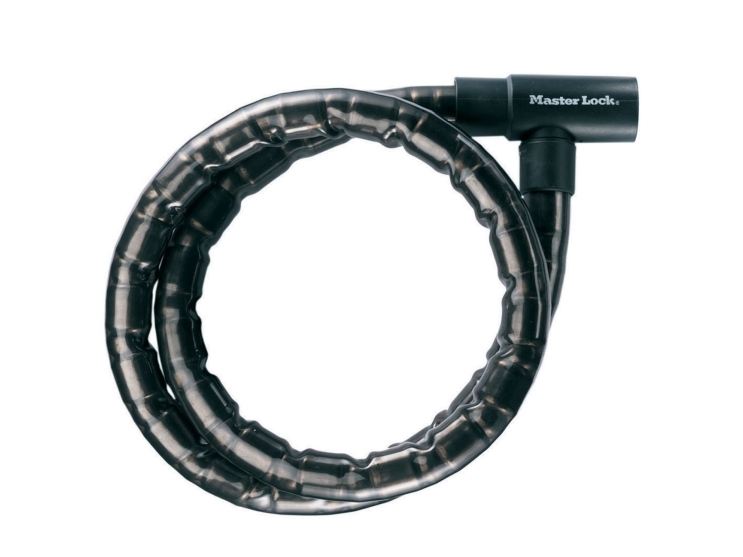 MASTER LOCK 8115EURDPS, Vaijerilukko, Musta, Terästä, Vinyyli, Vinyyli, Terästä, Avain