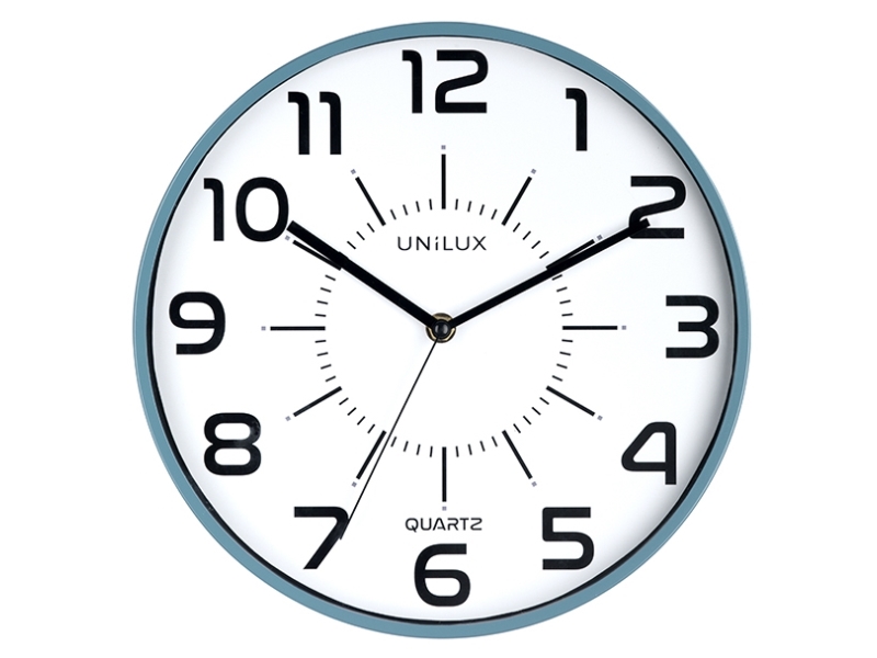 Unilux Pop, Væg, Quartz Clock, Rund, Blå, Acrylonitrilbutadienstyren, Plast, Glas