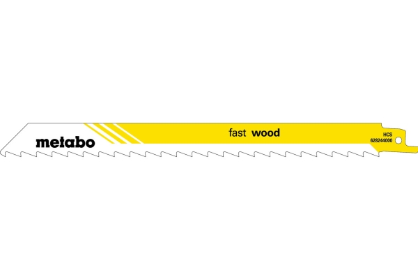 Metabo 628244000, Saber savklinge, Fugtig træ, Træ, High Carbon Steel (HCS), Hvid, Gul, 22,5 cm, 8,5 mm