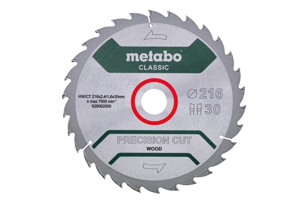 Metabo 628062000, Spånplade, Hårdt Træ, Mdf, Krydsfiner, Blødt Træ, 21,6 Cm, 3 Cm, 1,6 Mm, 2,4 Mm, Ts 216 / Ts 216 Floor