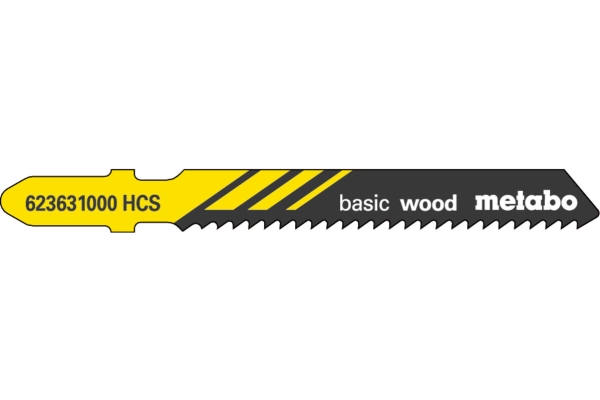 Metabo 623631000, Stiksagblad, Sponplater, Trefiberplater, Hardwood, Isolasjonsmateriale, Plast, Softwood, Kryssfiner med trekjerne, High Carbon Steel (HCS), Svart, Gul, 5,1 cm, 2 mm