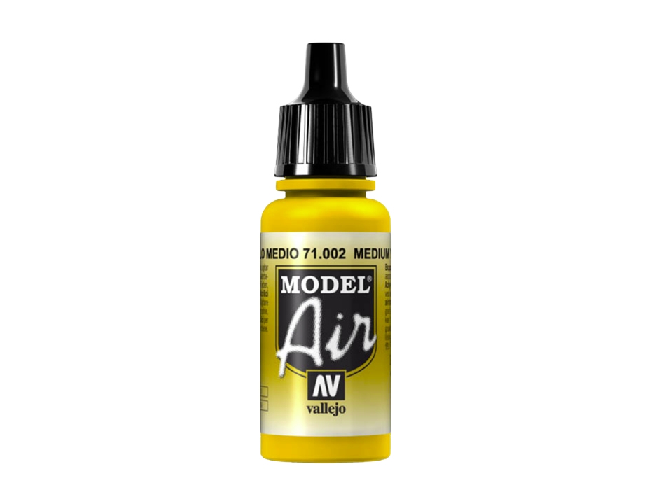 Vallejo - Model Air - Medium Yellow Mat - 17 Ml - 71002
