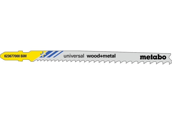 Metabo 623621000, Stiksavklinger, Byggetræ Med Søm, Metal, Polyvinylchlorid (Pvc), Træ, Bimetal, Grå, Gul, 10,6 Cm, 2,4 Mm