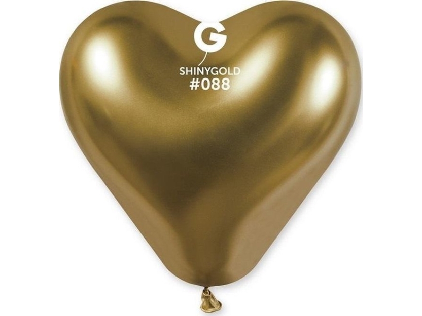 Godan Chrome Hjerteballoner Guld 25 Stk