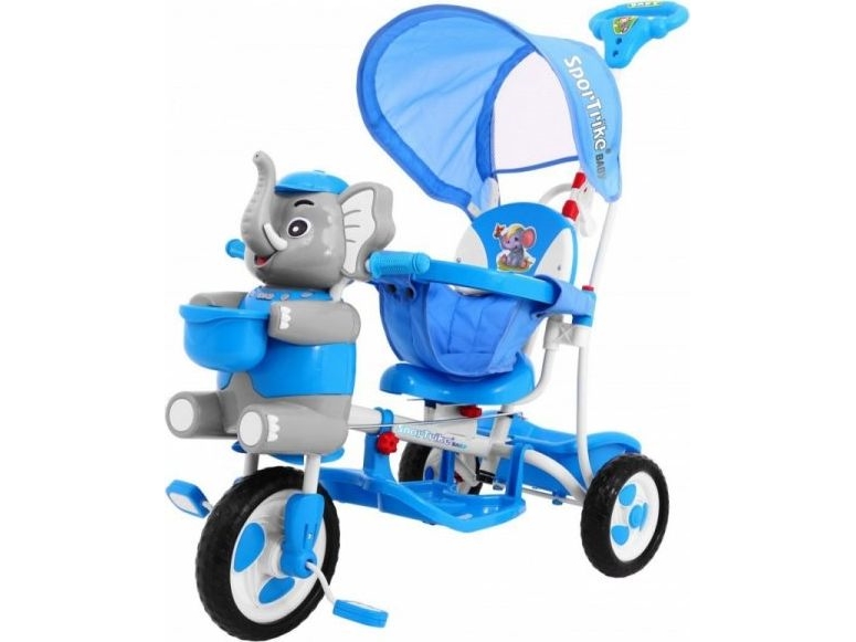 Ramiz Mėlyna Triratis Elephant Mėlyna + garsai + stogelis + barjeras + atrama kojoms + rankena + laikymo skyrius