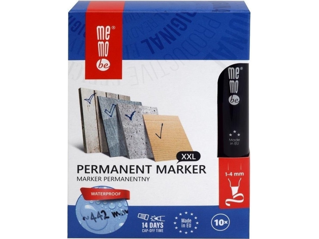 Permanent marker 1-4mm black (10pcs) MemoBe