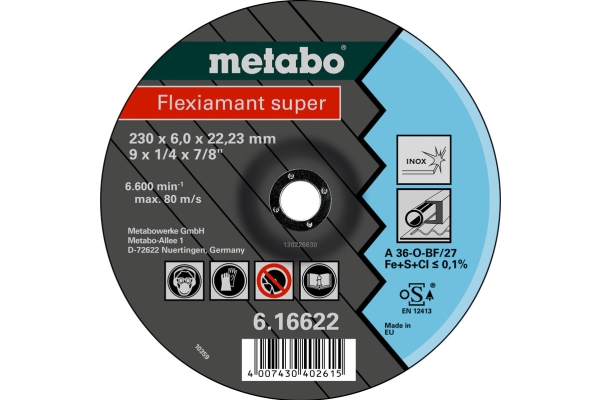 Metabo Flexiamant Super Sf 27 - Slibeskive - Til Rustfrit Stål, Rustfrit Stål - 150 Mm