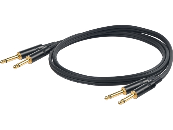 Proel 2 X 6,3Mm Uros - 2 X 6,3Mm Uros, 3M. Musta