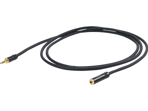 Proel 3,5Mm Stereo-Buchse - 3,5 Mm Stereo-Stecker Kopfhörerkabel, 5M, Schwarz