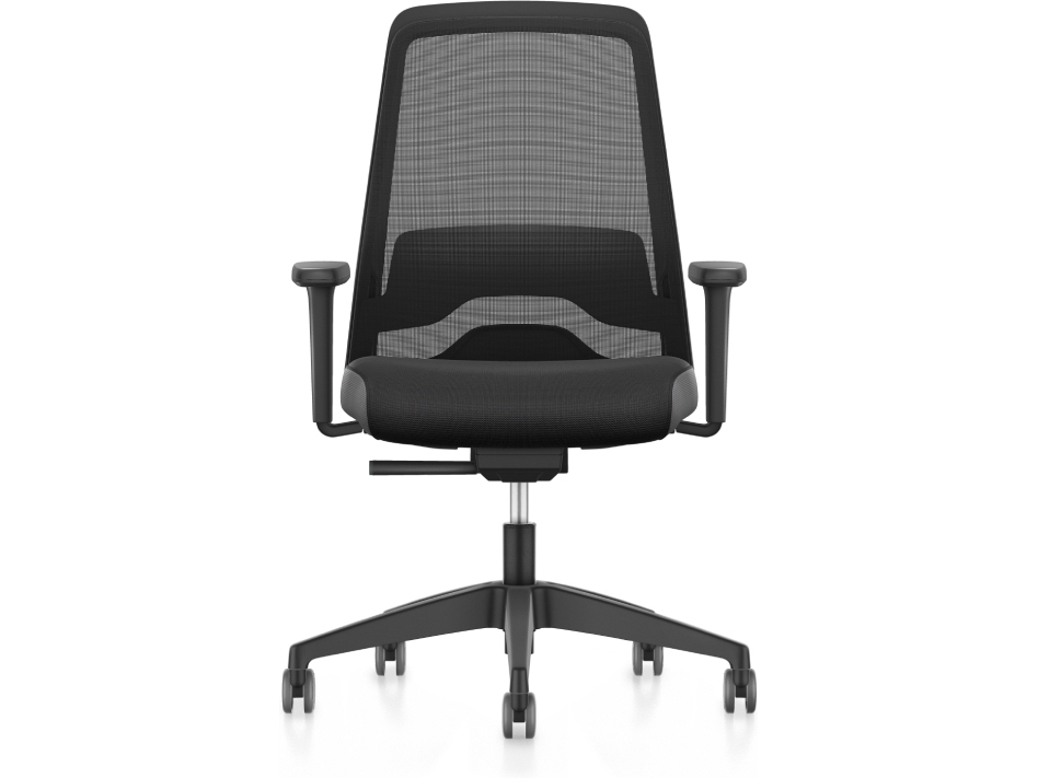 Interstuhl EVERYis1 fåtölj, nätryggstöd, svart/grå | Möbler - Stolar & Stolmattor - Kontorsstolar | GameStuff