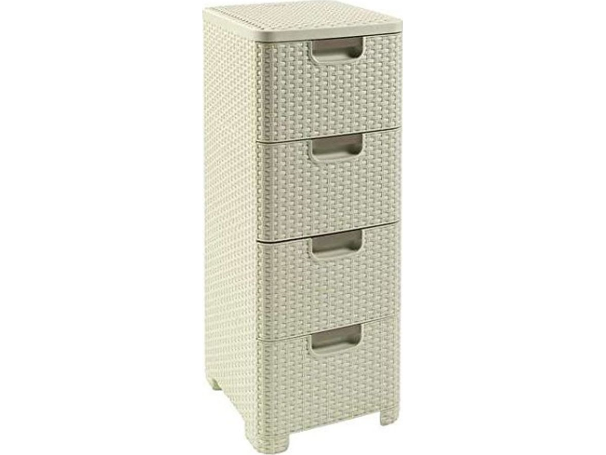 Curver Bookcase With 4 Drawers Curver Style Cream - 46823